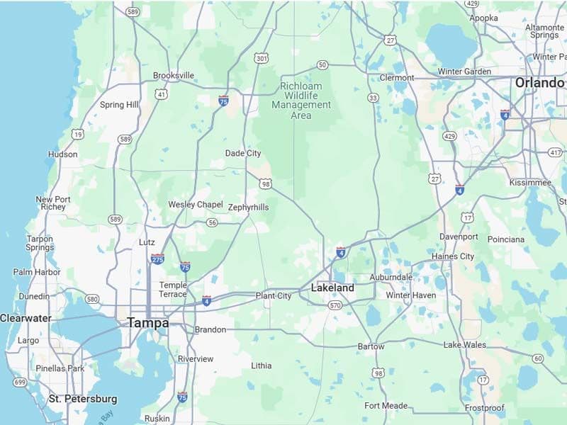 Tampa Service Area Map